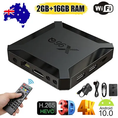 X96Q HD Android 10.0 Smart TV Box UHD 4K WIFI Media Player 2GB+16GB AU PLUG AU • $41.45