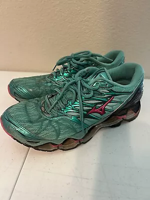 Mizuno Wave Prophecy 7 Seafoam Pink Green Running Shoes Women's Size 9.5 • $50