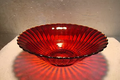 Amberina Glass Bowl Red Vintage Mid Century Modern • $35