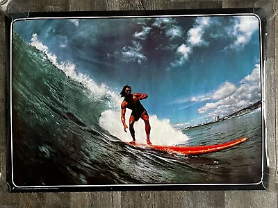 Surfing Longboard Vintage Poster Surfboard Waves John Faber Production 1974 • $79