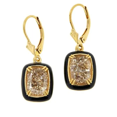 Colleen Lopez Goldtone Sterling Silver Champagne Diamond Shaker Drop Earrings • $229