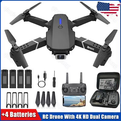 RC Drone With 4K HD Dual Camera WiFi FPV Foldable Quadcopter Aircraft +4 Battery • $25.46