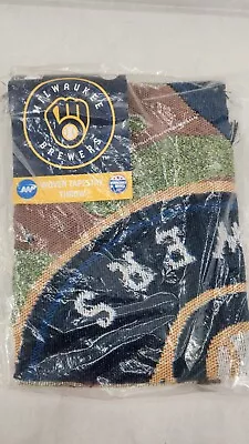 Nwt Milwaukee Brewers 48  X 60  Northwest Woven Tapestry Throw Blanket Fringe • $19.99