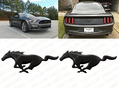 2015-2020 Mustang Ecoboost Front Rear Emblem Matte Black Ford Official Licensed • $78.89