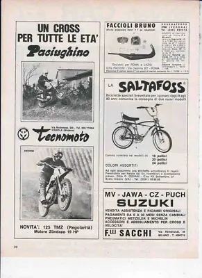 Advertising Advertising-MOTORCYCLE TECHNOMOTO BICYCLES CERIANI SALTAFOSS-1973 • £4