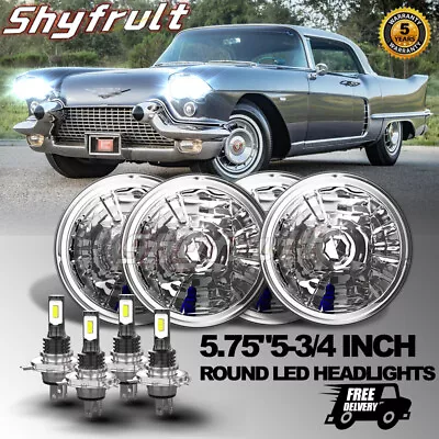 4pcs 5.75  5-3/4 Inch LED Headlight HI/LO Fit For Cadillac Eldorado 1958-1974 • $149.49