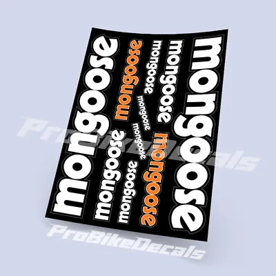 Mongoose Decals Stickers Bicycle Vinyl Graphics Autocollant Aufkleber Adesivi • $10.90