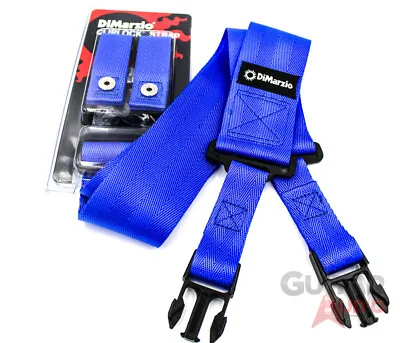 $25.24 • Buy DiMarzio ClipLock Quick Release 2  Nylon Guitar Strap - BLUE, DD2200BL