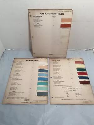 Vintage Dupont 1956 Buick Paint Color Chart Catalog Pages • $12.98
