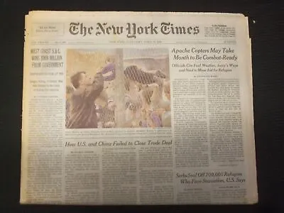 1999 April 10 New York Times Newspaper - Apache Copters Take Months - Np 6989 • $30