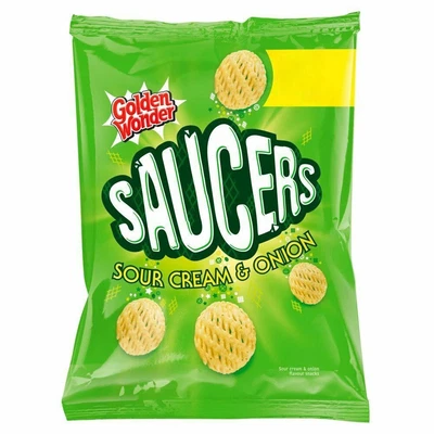 £9.89 • Buy Golden Wonder Saucers Sour Cream & Onion - 94g - Pack Of 4