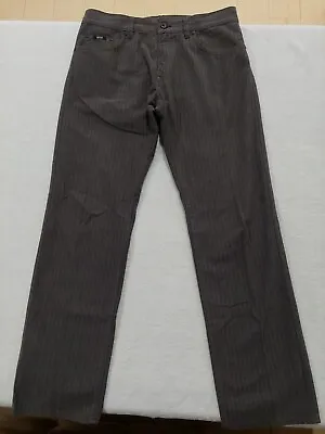 Hugo Boss Mens Pants Size 36x32 Maine Brown Striped Gray  • $25.99