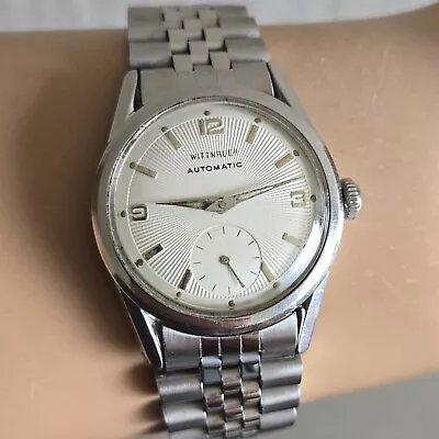 Vintage WITTNAUER Men's Automatic Watch 11AFG Swiss 1950s Radial Pattern Dial • $399