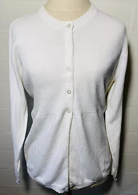Simply Vera Wang Cardigan Ivory Size L Half Buttons  • $13.17