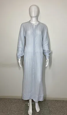 Bassike  Long Shirt Dress Size 8 1 Light Blue Cotton • $48