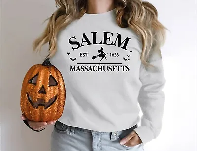 Happy Halloween Pumpkin Tee Witch  Season Unisex Sweatshirt Salem 1626 • £14.69