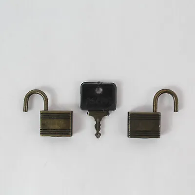 Vintage Ascot Key W/ 2 Miniature Pad Locks Mini Black Plastic Cover Locks Work • $20.89