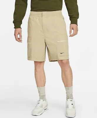 Nike Sportswear Utility Nylon Woven 8” Cargo Standard Fit Shorts Beige Mens Sz S • $60.71