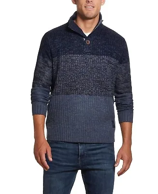 $39.99 • Buy Weatherproof Vintage Men's Button Mock Ombre Sweater Navy XL