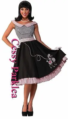 $31.95 • Buy H-J1-1 Ladies 1950s Grease Bopper Poodle Hop Diva Sock Hop Fancy Dress Costume