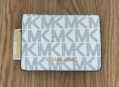 Michael Kors Jet Set Charm Logo Medium Slim Bifold Wallet - Vanilla/Luggage NWT • $72.99