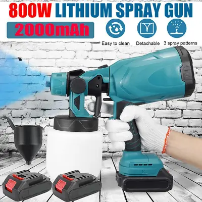 High Pressure Cordless Paint Sprayer With 2 Batteries Electric HVLP Spray Gun • $40.99