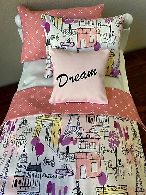 18 Inch Doll Bed Bedding American Made Girl Doll  Paris Theme Free Shipping • $25.99