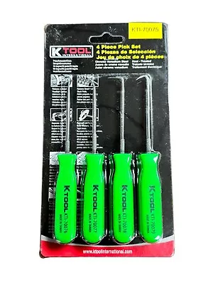 K Tool International New KTI-70075 4-pc Mini Pick Set With Neon Green Handles • $22.95