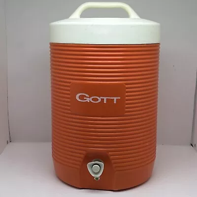 Vintage Gott 2 Gallon Water Cooler Orange  Insulated Drink Dispenser 1692 • $29.99