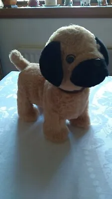Small Dancing Walking Barking PUG Toy - Soft Plush Puppy Dog In Unused Condition • £15