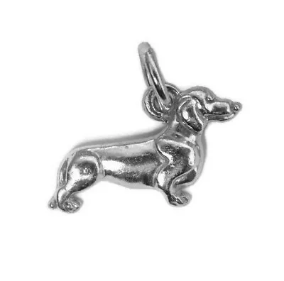 .925 Sterling Silver Dachshund Dog Charm Pendant • $19.99