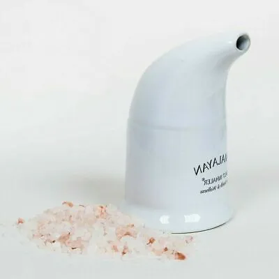 Himalayan Ceramic Salt Pipe Inhaler INCLUDES 50 Grams Natural Pink Salt Pouch • £12.39