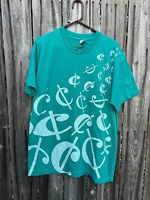 VTG 90s Common Cents AOP Shirt Mens Size XL Green Fruit Of The Loom Nissan • $20