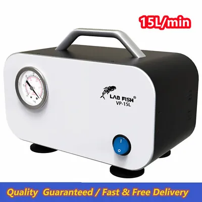 15L/Min Oil Free Diaphragm Vacuum Pump Laboratory Filter Pump 220V • £214.69