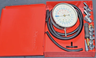 $149.95 • Buy Snap-On Compression Back Pressure Tester Vacuum Fuel Pump Gauge Adapters In Case