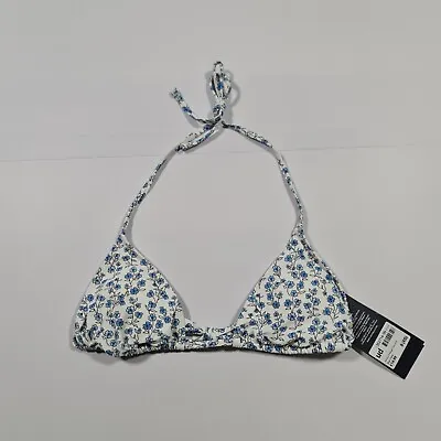£9.99 • Buy Jack Wills Womens Bikini Top Blue White 8 UK Triangle Padded Swimming Bra