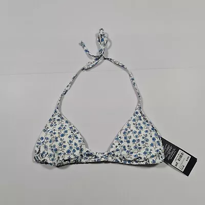 £9.99 • Buy Jack Wills Womens Bikini Top Blue White 8 UK Triangle Padded Swimming Bra