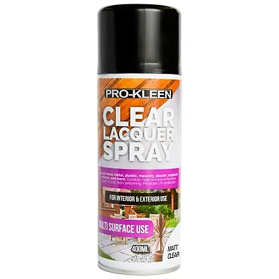 ProKleen Lacquer Spray Clear Matt Aerosol Protect Sealant Or Base Uv Protection • £9.95