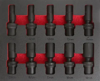 10 Pc 3/8 Inch Drive Point Deep Universal Impact Socket Set Metric Size • $48.40