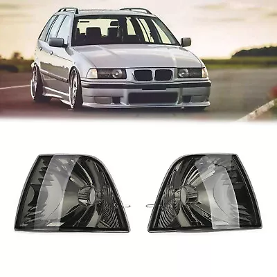 Pair Corner Light Turn Signal Smoke Lens For BMW E36 3 Series 4DR 92-98 No Bulb • $25.36