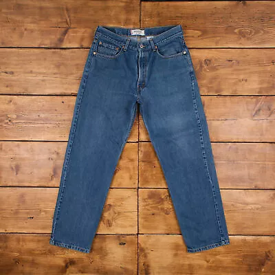 Vintage Levis 550 Jeans 33 X 30 Dark Wash Tapered Blue Red Tab Denim • £35.99