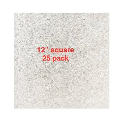 Culpitt  12” Cake Base 3mm Square Drum Cake Board - Silver • £10.49