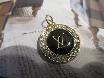 $21.95 • Buy LOUIS VUITTON LV  ZIPPER PULL CHARM GOLD Tone Metal , RHINESTONES 23mm 