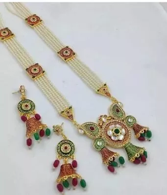 Indian Bollywood Gold Plated Kundan Choker Bridal Necklace Earrings Jewelry Set • $36.86