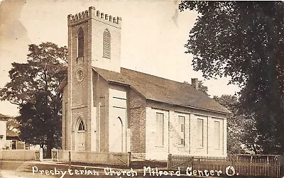 E32/ Milford Center Ohio Real Photo RPPC Postcard C20s Presbyterian Church • $16.10