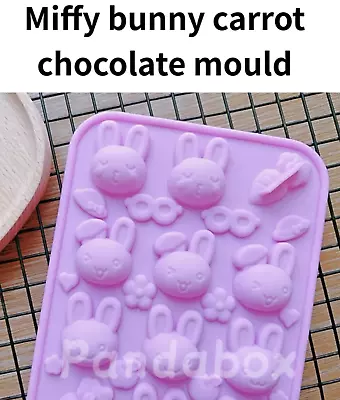 £4.28 • Buy Miffy Bunny Rabbit Carrot Silicone Chocolate Mould Fondant Jelly  Easter Mold 