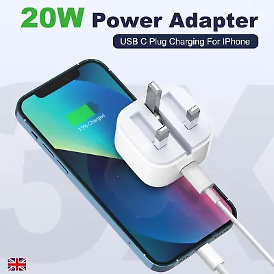 20W USB-C PD Plug Adapter UK Fast Charging  For Apple IPhone And IPad Pro Max • £2.99