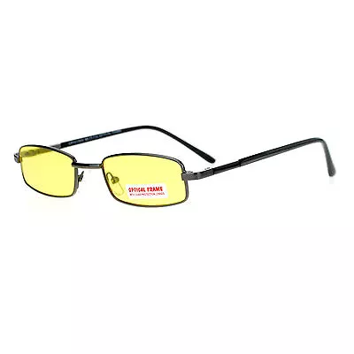 SA106 Snug Fit Small Mens Rectangular Metal Rim Classic Color Lens Sunglasses • $9.95