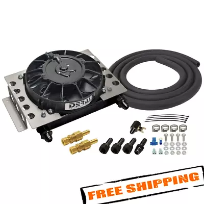 Derale 15950 15 Row Atomic Cool Plate & Fin Remote Transmission Cooler Kit -8AN • $258.99