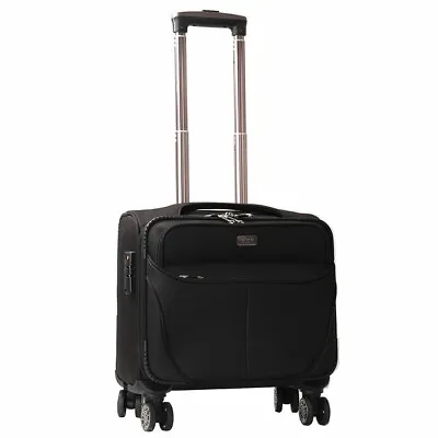 Unisex Black 4 Spinner Wheel Trolley Bag Weekend Office Laptop Hand Luggage 4128 • £49.89